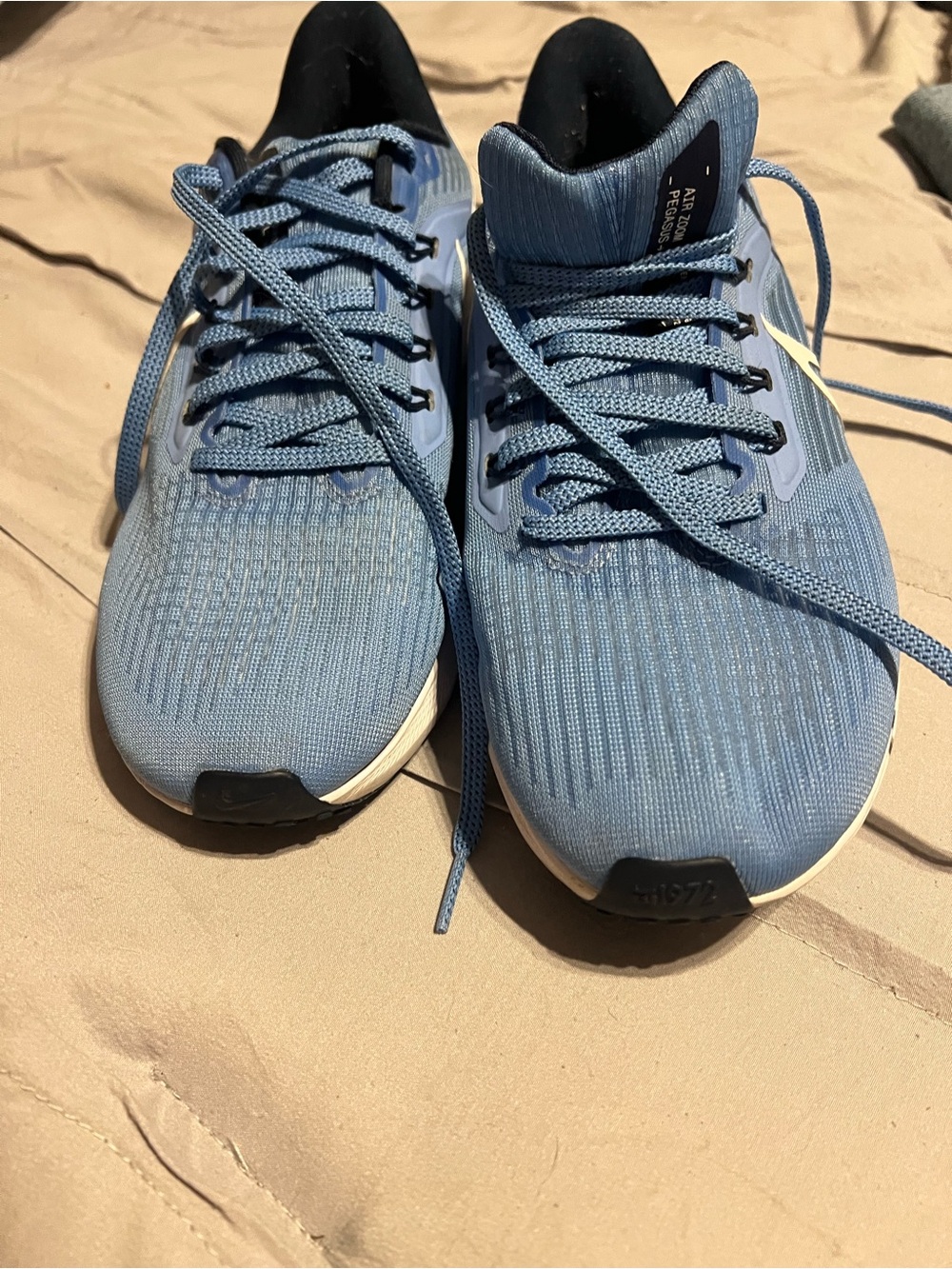 Nike Light Blue and Navy Knit Sneakers